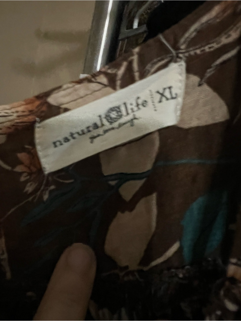 NATURAL LIFE Brown Maxi dress with Teal and Cream Floral Print - Picture 5 of 6